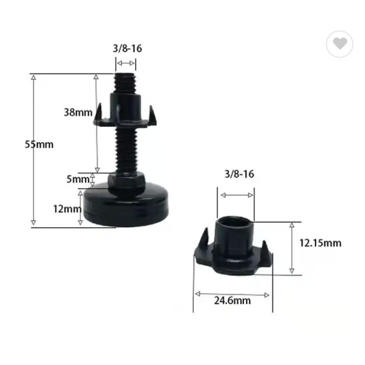 Ställbara fötter i metall, benförhöjare
