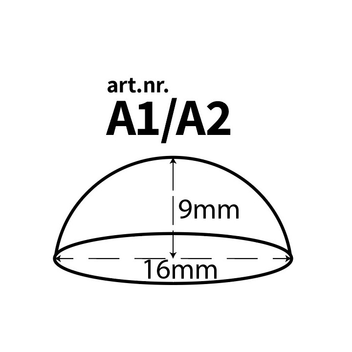 Självhäftande silikonknapp hög