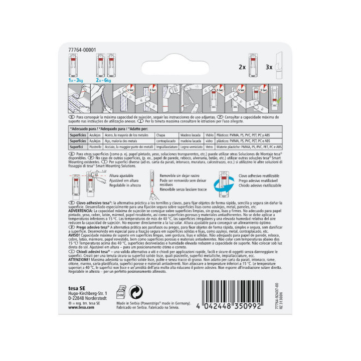 Klebebildaufhänger, Klebend