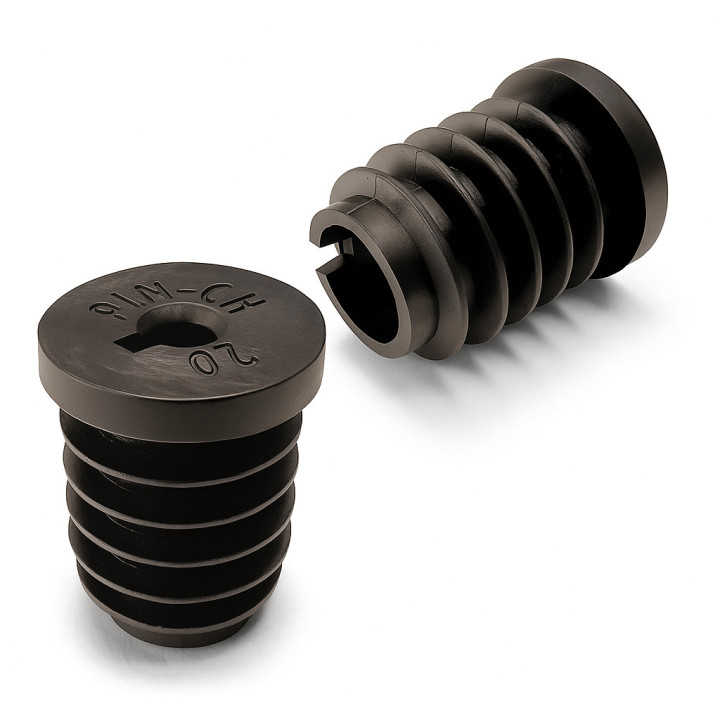 Stuhlbeinkappen, innenliegende, rund aus Kunststoff