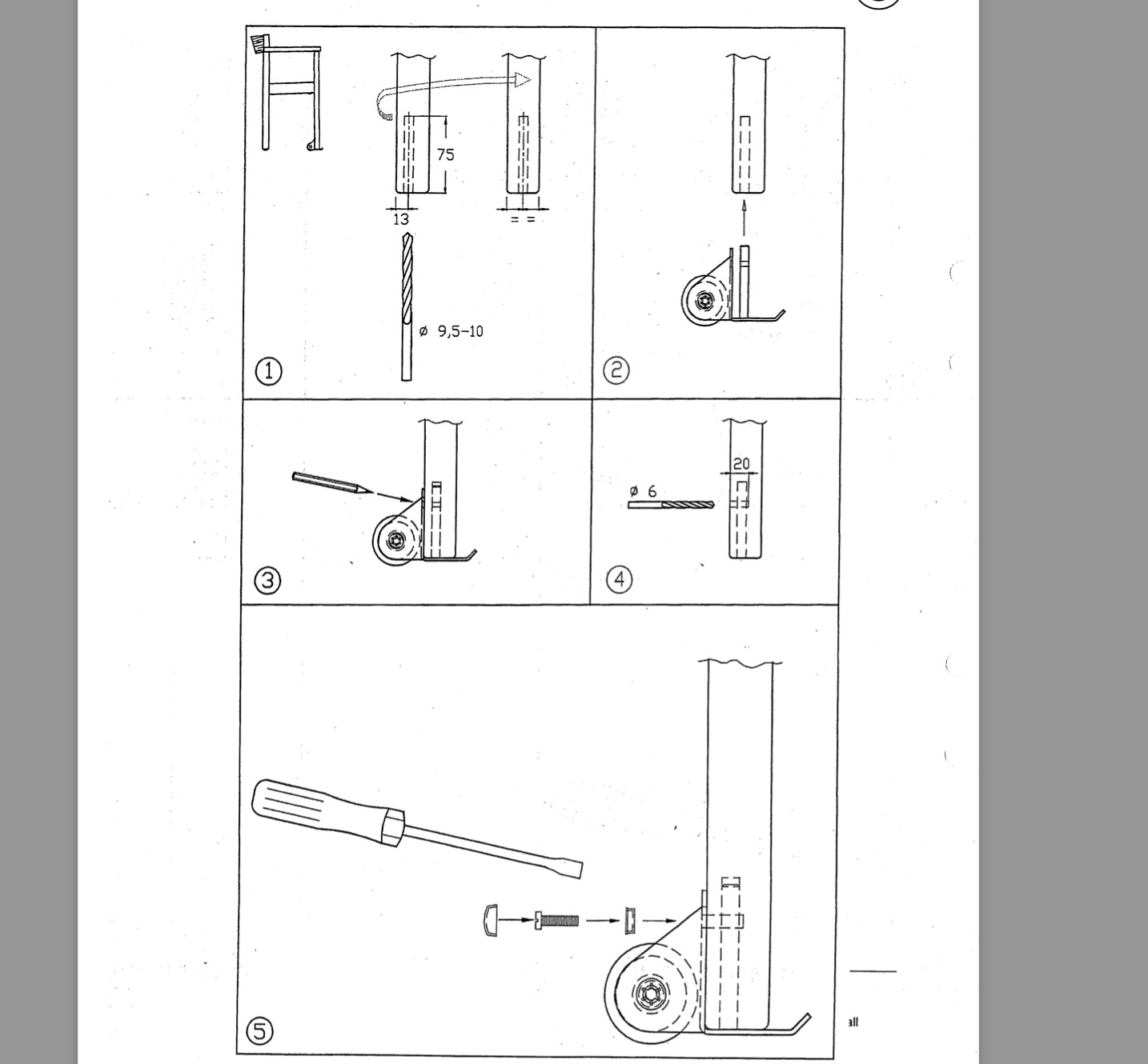 Chair Casters for Hardwood Floors, for Metal Tube Chair Legs